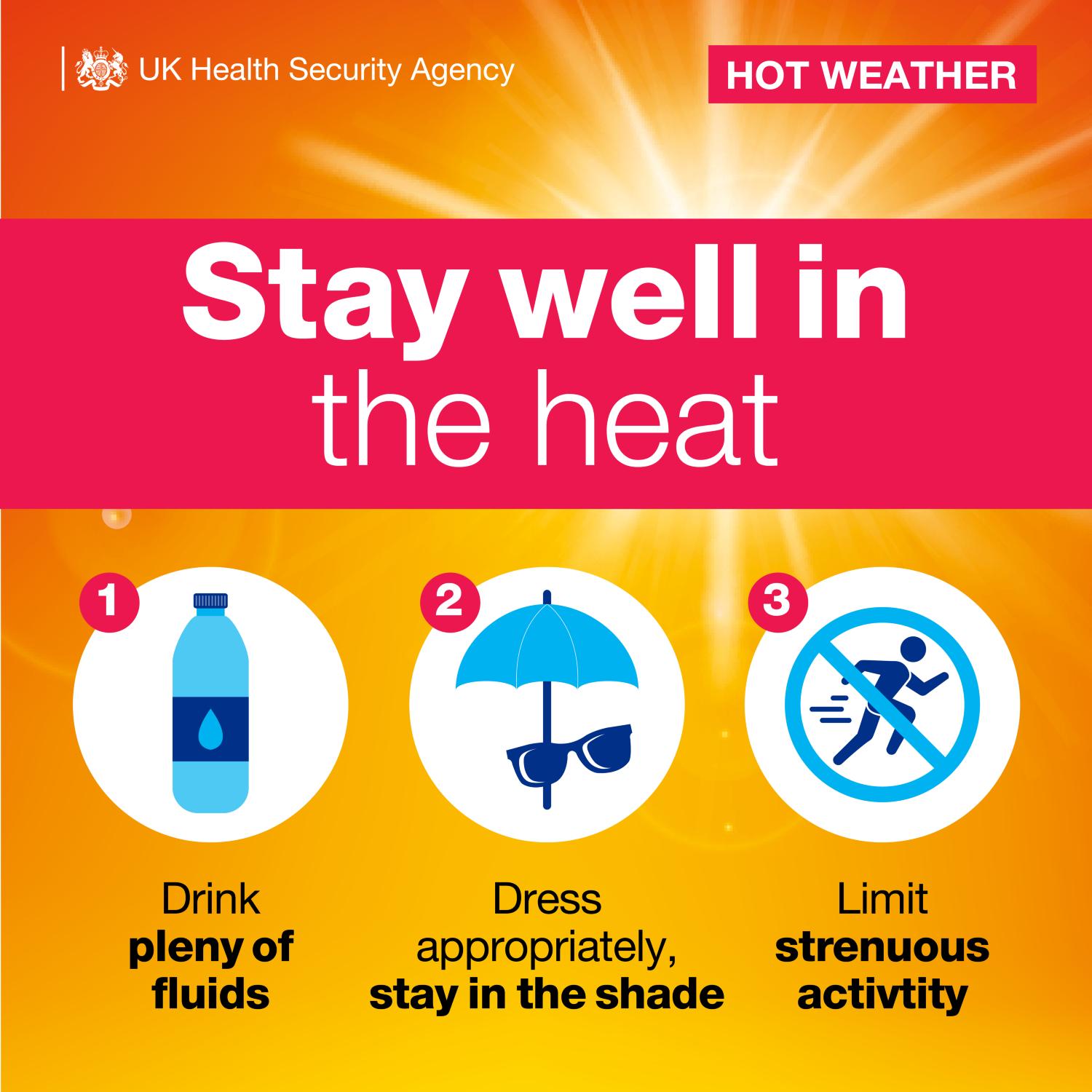 Hot weather health information graphic